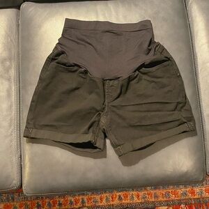 Full Panel Maternity Shorts with roll hem